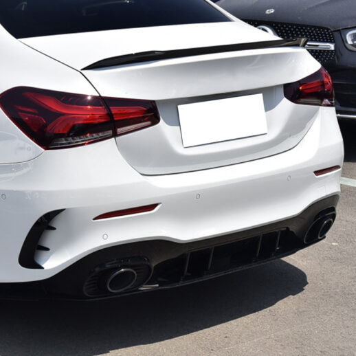 Diffuser With Black Exhaust Tips For Mercedes A Class V177 A35 AMG & AMG Line Only – O-O – A35 AMG Look, Gloss Black