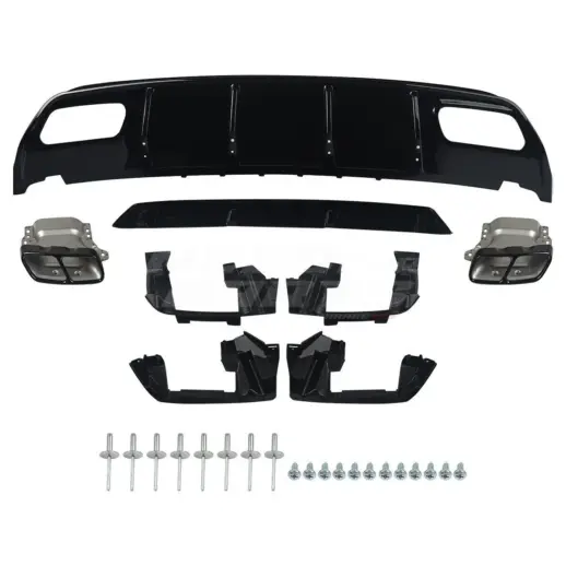 Diffuser With Black Exhaust Tips For Mercedes A Class W176 AMG Line & A45 AMG Only – A45 AMG Look, Gloss Black