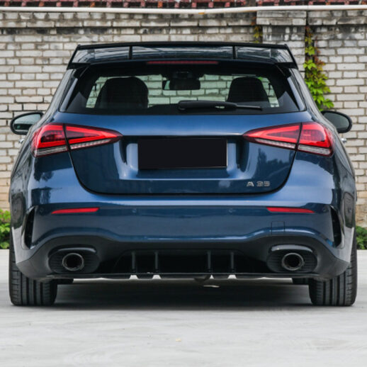 Diffuser With Black Exhaust Tips For Mercedes A Class W177 AMG Line & A35 AMG & A45 AMG Only – O-O – A35 AMG Look, Gloss Black