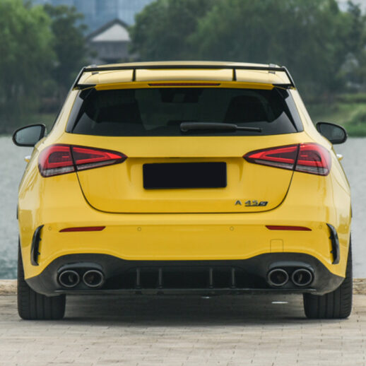 Diffuser With Black Exhaust Tips For Mercedes A Class W177 AMG Line & A35 AMG & A45 AMG Only – OO-OO – AMG Look, Gloss Black