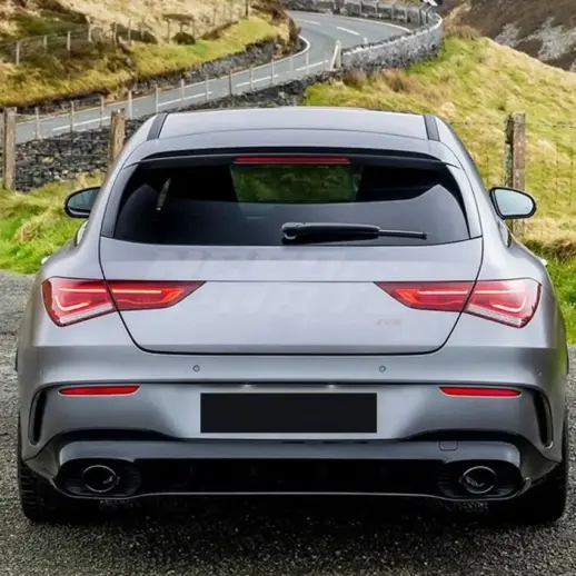 Diffuser With Black Exhaust Tips For Mercedes CLA Class C118/X118 AMG Line & CLA35 AMG & CLA45 AMG Only – O-O – CLA35 AMG Look, Gloss Black