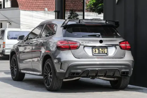 Diffuser With Black Exhaust Tips For Mercedes GLA Class X156 (2017-2019) Facelift AMG Line & GLA45 AMG Only – GLA 45 AMG Look, Gloss Black