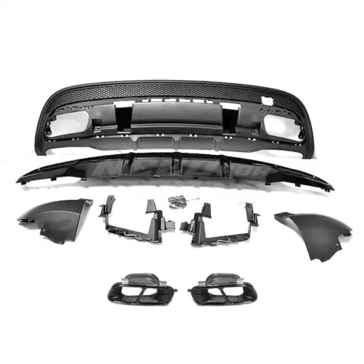 Diffuser With Black Exhaust Tips For Mercedes GLA Class X156 (2017-2019) Facelift AMG Line & GLA45 AMG Only – GLA 45 AMG Look, Gloss Black