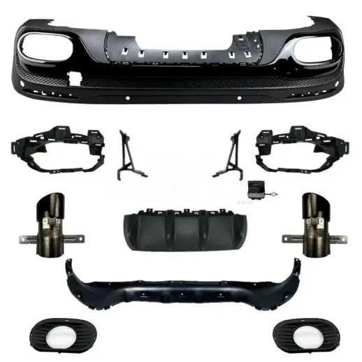 Diffuser With Black Exhaust Tips For Mercedes GLB Class X247 AMG Line & GLB35 AMG Only – O-O – GLB35 AMG Look, Gloss Black