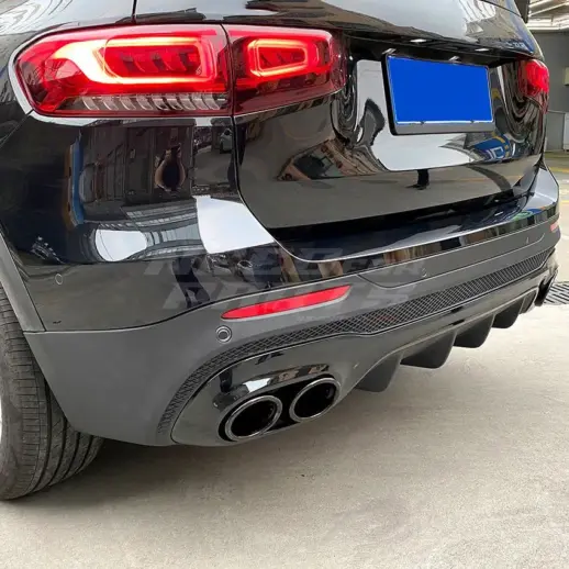 Diffuser With Black Exhaust Tips For Mercedes GLB Class X247 AMG Line & GLB35 AMG Only – OO-OO – 45 AMG Look, Gloss Black