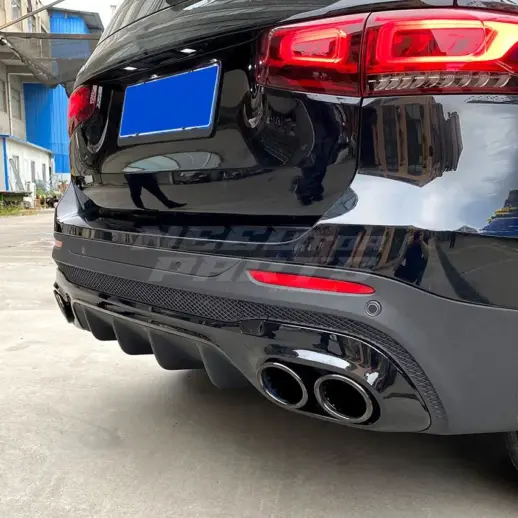 Diffuser With Black Exhaust Tips For Mercedes GLB Class X247 AMG Line & GLB35 AMG Only – OO-OO – 45 AMG Look, Gloss Black
