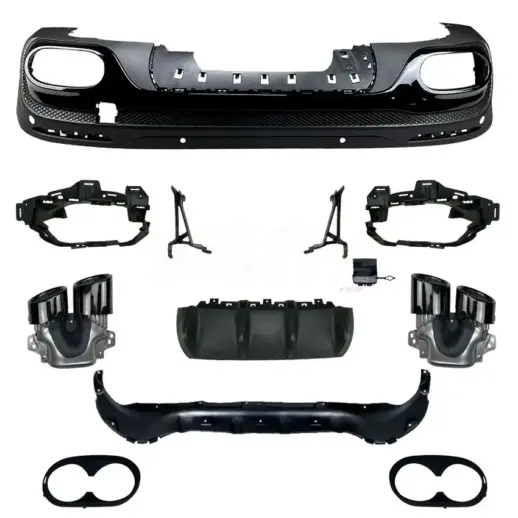 Diffuser With Black Exhaust Tips For Mercedes GLB Class X247 AMG Line & GLB35 AMG Only – OO-OO – 45 AMG Look, Gloss Black