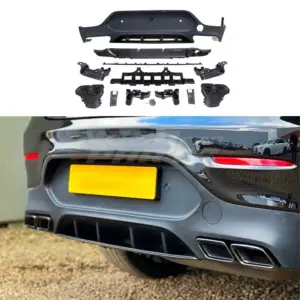 Diffuser With Black Exhaust Tips Voor Mercedes GLC C253 Pre-Facelift AMG Line & GLC43 AMG & GLC63 AMG – OO-OO – GLC 63 AMG Look, Hoogglans Zwart