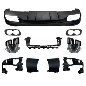 Diffuser With Black Exhaust Tips Voor Mercedes GLE C167 AMG Line & GLE53 AMG & GLE63 AMG – GLE 53 AMG Look, Hoogglans Zwart