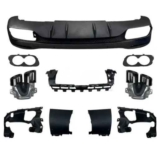 Diffuser With Black Exhaust Tips For Mercedes GLE Class C167 AMG Line & GLE53 AMG & GLE63 AMG Only – GLE 53 AMG Look, Gloss Black