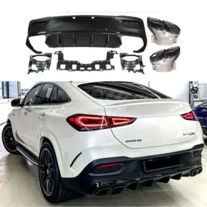 Diffuser With Black Exhaust Tips Voor Mercedes GLE C167 AMG Line & GLE53 AMG & GLE63 AMG – GLE 63 AMG Look, Hoogglans Zwart