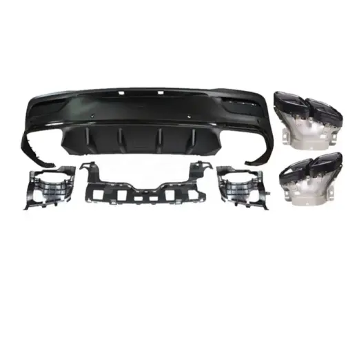 Diffuser With Black Exhaust Tips For Mercedes GLE Class C167 AMG Line & GLE53 AMG & GLE63 AMG Only – GLE 63 AMG Look, Gloss Black