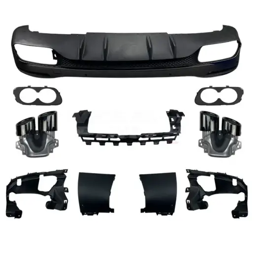 Diffuser With Black Exhaust Tips For Mercedes GLE Class C167/W167 AMG Line & GLE53 AMG & GLE63 AMG Only – OO-OO – GLE53 AMG Look, Gloss Black