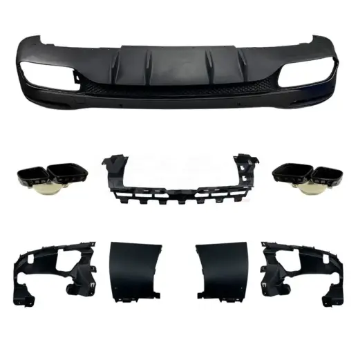 Diffuser With Black Exhaust Tips For Mercedes GLE Class C167/W167 AMG Line & GLE53 AMG & GLE63 AMG Only – OO-OO – GLE63 S AMG Look, Gloss Black