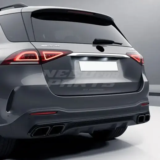 Diffuser With Black Exhaust Tips For Mercedes GLE Class W166 AMG Line & GLE43 AMG & GLE450 AMG & GLE63 AMG Only – GLE 63 AMG Look, Gloss Black