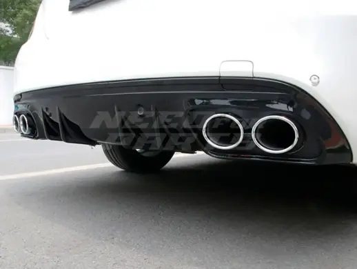 Diffuser With Chrome Exhaust Tips For Mercedes C Class S205/W205 Pre-Facelift AMG Line & C43 AMG & C450 AMG & C63 AMG Only – C43 AMG Look, Gloss Black