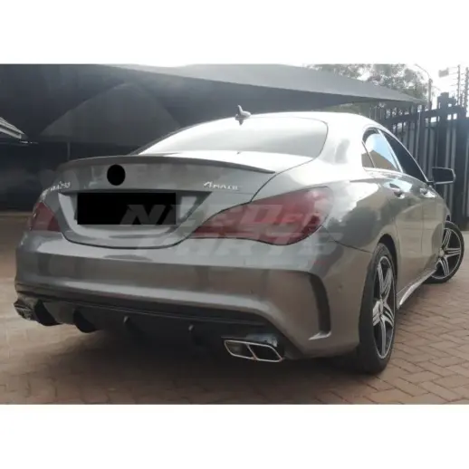 Diffuser With Chrome Exhaust Tips For Mercedes CLA Class C117/X117 AMG Line & CLA45 AMG Only – CLA 45 AMG Look, Gloss Black