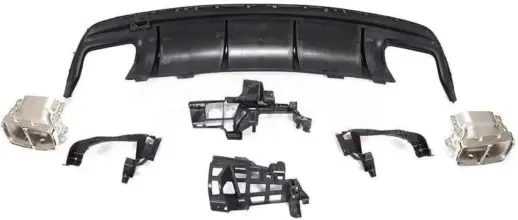 Diffuser With Chrome Exhaust Tips For Mercedes CLA Class C117/X117 AMG Line & CLA45 AMG Only – CLA 45 AMG Look, Gloss Black