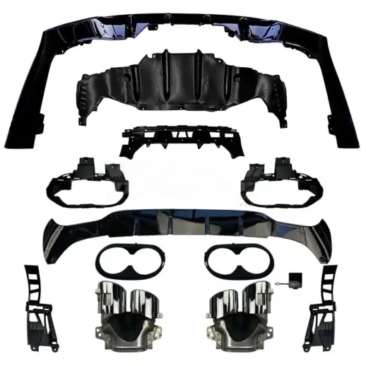 Diffuser With Chrome Exhaust Tips For Mercedes CLA Class C118/X118 AMG Line & CLA35 AMG & CLA45 AMG Only – OO-OO – CLA45 AMG Look, Gloss Black