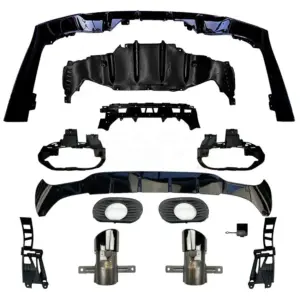 Diffuser With Chrome Exhaust Tips Voor Mercedes CLA X118/C118 AMG Line & CLA35 AMG & CLA45 AMG – O-O – CLA35 AMG Look, Hoogglans Zwart