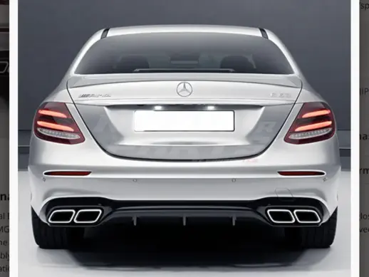 Diffuser With Chrome Exhaust Tips For Mercedes E Class S213/W213 Pre-Facelift AMG Line & E43 AMG & E53 AMG & E63 AMG Only – E63S AMG Look, Gloss Black