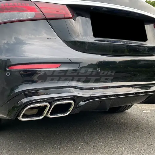 Diffuser With Chrome Exhaust Tips For Mercedes E Class W213 (2020-2023) Facelift AMG Line & E53 AMG & E63 AMG Only – OO-OO – E63S AMG Look, Gloss Black