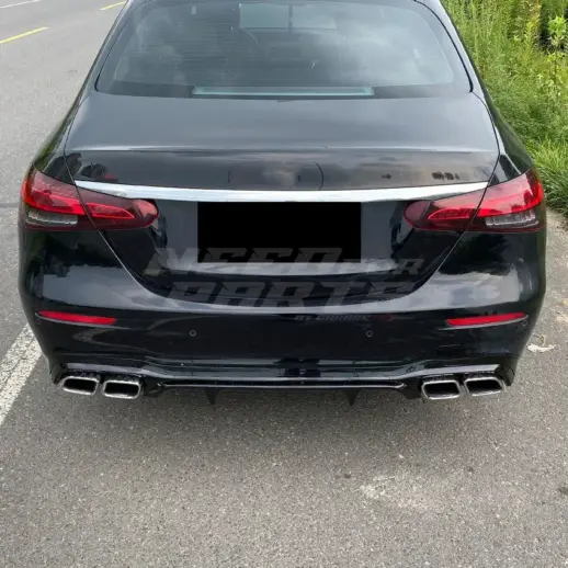 Diffuser With Chrome Exhaust Tips For Mercedes E Class W213 (2020-2023) Facelift AMG Line & E53 AMG & E63 AMG Only – OO-OO – E63S AMG Look, Gloss Black