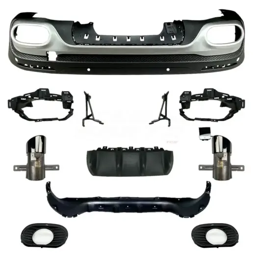 Diffuser With Chrome Exhaust Tips For Mercedes GLB Class X247 AMG Line & GLB35 AMG Only – O-O – GLB35 AMG Look, Gloss Black