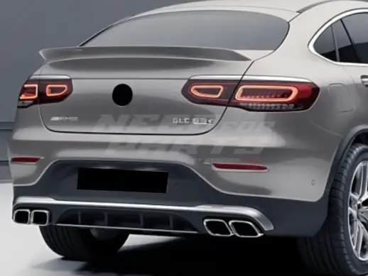 Diffuser With Chrome Exhaust Tips For Mercedes GLC Class C253 AMG Line & GLC43 AMG & GLC63 AMG Only – OO-OO – GLC 63 S AMG Look, Gloss Black