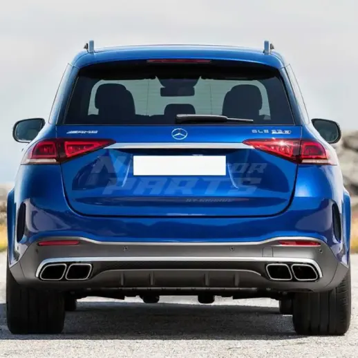 Diffuser With Chrome Exhaust Tips For Mercedes GLE Class C167/W167 AMG Line & GLE53 AMG & GLE63 AMG Only – OO-OO – GLE63 S AMG Look, Gloss Black