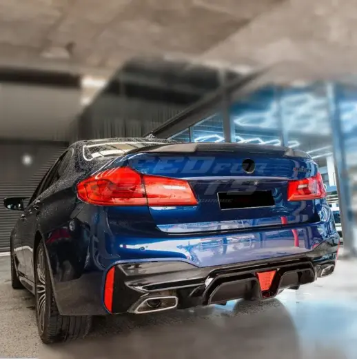 Diffuser With LED For BMW 5 Series G30/G31 M Sport & M550d & M550i Only – OO-OO – M5 CS Look, Gloss Black