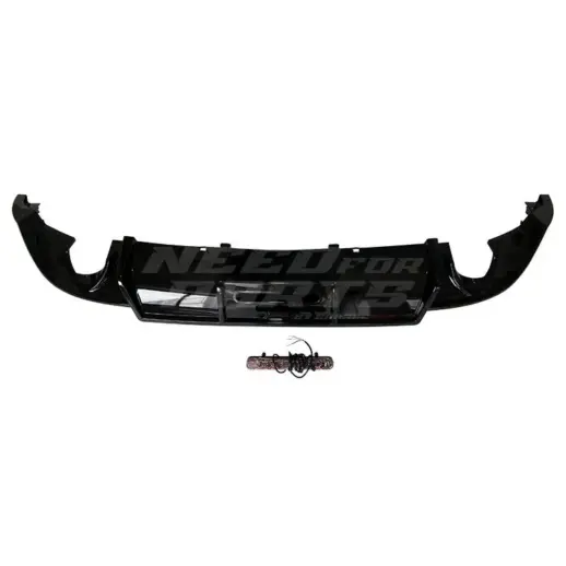 Diffuser With LED For Volkswagen Golf 7 (Hatchback) Standard & GTD & GTE & GTI Only – O-O – Racing Look, Gloss Black