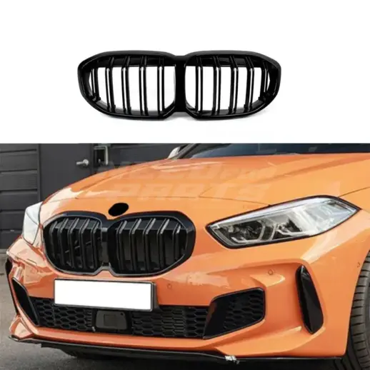 Double Line Grille For BMW 1 Series F40 (2019-2024) Standard & M Sport & M135i Only – M Performance Look, Gloss Black