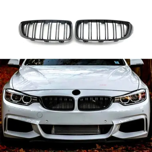 Double Line Grille For BMW 4 Series F32/F33/F36 Standard & M Sport Only – M Performance Look, Gloss Black