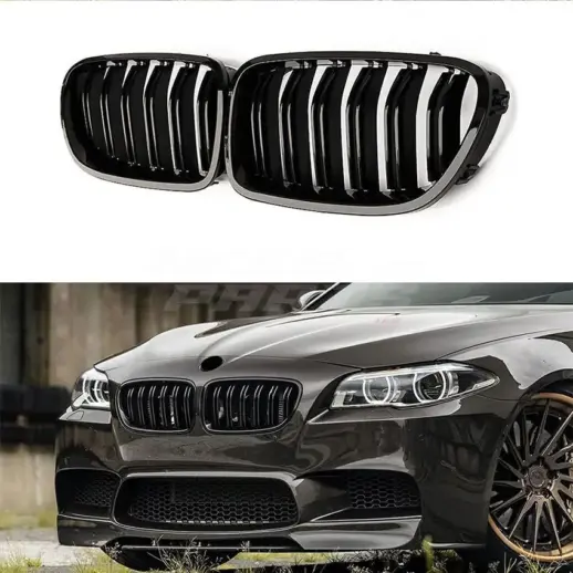 Double Line Grille For BMW 5 Series F10/F11 Standard & M Sport & M550d Only – M Performance Look, Gloss Black