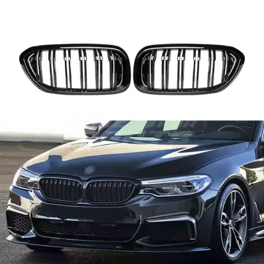 Double Line Grille For BMW 5 Series G30/G31 Pre-LCI Standard & M Sport & M550d & M550i Only – M Performance Look, Gloss Black