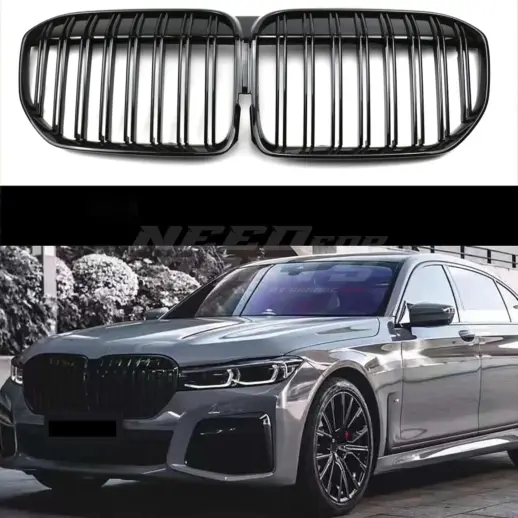 Double Line Grille For BMW 7 Series G11/G12 LCI Standard & M Sport & M760Li Only – M Performance Look, Gloss Black