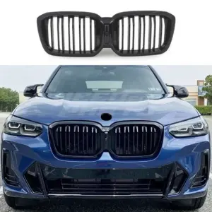 Double Line Grille Voor BMW iX3 G08 LCI – M Performance Look, Hoogglans Zwart