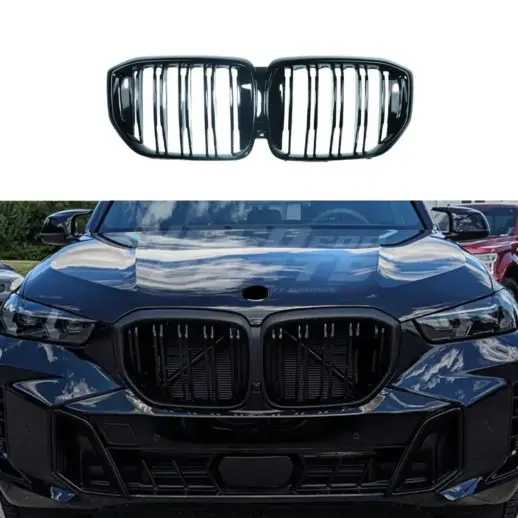 Double Line Grille For BMW X5 F95/G05 LCI Standard & M Sport & M60i & X5M Only – M Performance Look, Gloss Black