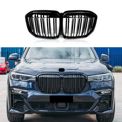 Double Line Grille For BMW X7 G07 Pre-LCI Standard & M Sport & M50d & M50i Only – M Performance Look, Gloss Black