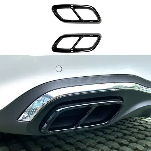 Exhaust Covers For Mercedes C Class S206/W206 AMG Line Only – AMG Look, Gloss Black