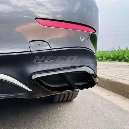 Exhaust Covers For Mercedes E Class S214/W214 AMG Line Only – AMG Look, Gloss Black