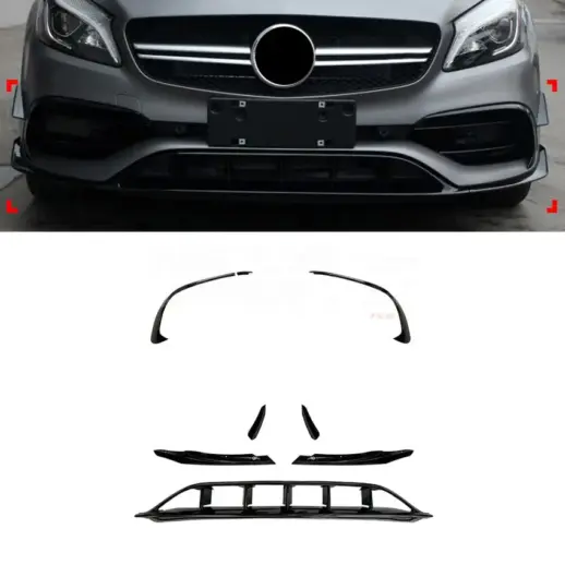 Front Aero Kit For Mercedes A Class W176 (2015-2018) Facelift AMG Line Only – AMG Look, Gloss Black
