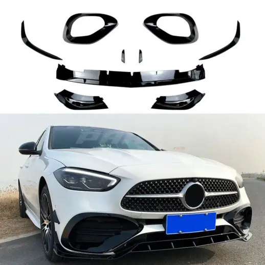 Front Aero Kit For Mercedes C Class S206/W206 AMG Line & C43 AMG Only – Racing Look, Gloss Black