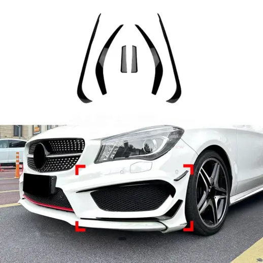 Front Aero Kit For Mercedes CLA Class C117/X117 Pre-Facelift AMG Line Only – AMG Look, Gloss Black