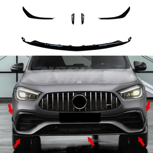 Front Aero Kit For Mercedes GLA Class H247 AMG Line & GLA35 AMG & GLA45 AMG Only – AMG Look, Gloss Black