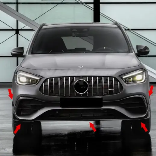 Front Aero Kit For Mercedes GLA Class H247 AMG Line & GLA35 AMG & GLA45 AMG Only – AMG Look, Gloss Black