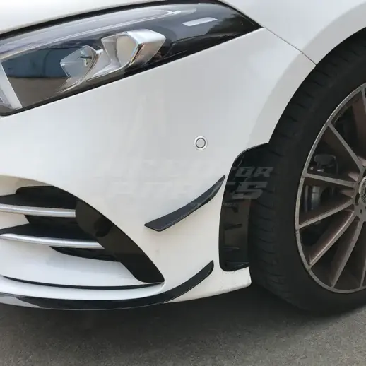 Front Bumper Canards For Mercedes A Class V177/W177 AMG Line & A35 AMG & A45 AMG Only – AMG Look, Gloss Black