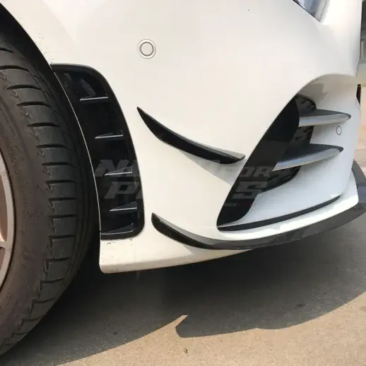 Front Bumper Canards For Mercedes A Class V177/W177 AMG Line & A35 AMG & A45 AMG Only – AMG Look, Gloss Black