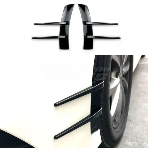 Front Bumper Canards For Mercedes A Class V177/W177 AMG Line & A35 AMG & A45 AMG Only – Racing Look, Gloss Black
